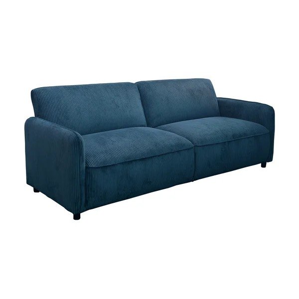 Zils velveta regulējams/salokāms dīvāns 209 cm Alicia – Støraa-image-2