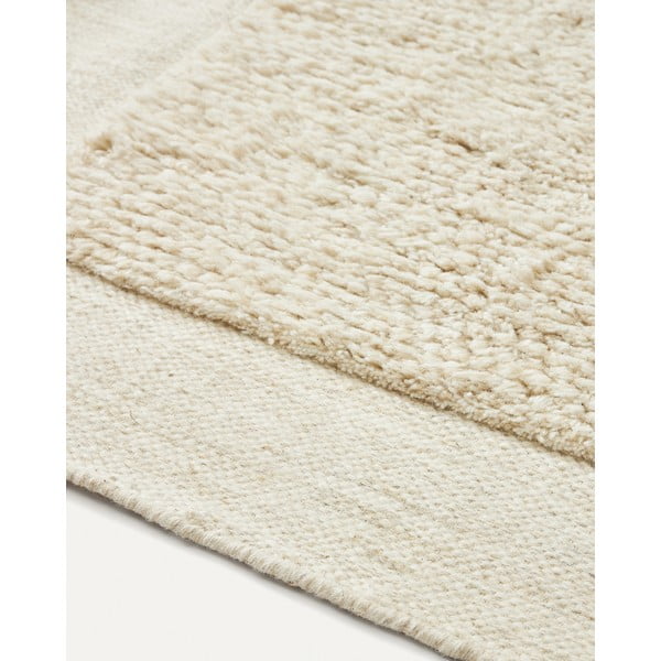 Balts vilnas paklājs 160x230 cm Marely – Kave Home-image-4