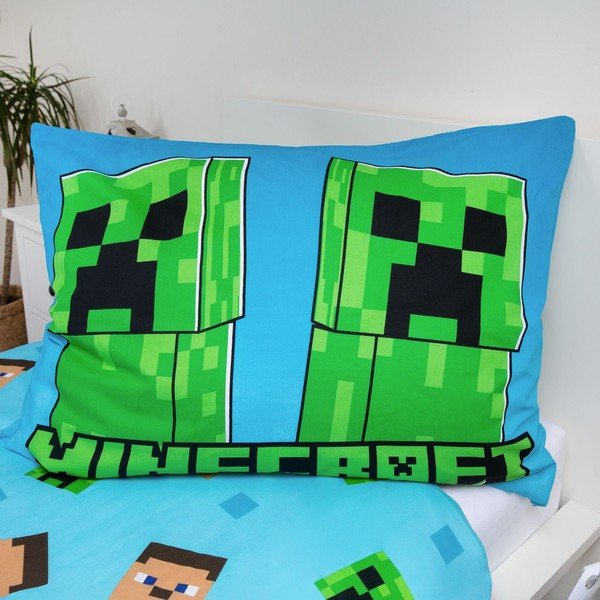 Vienguļamā kokvilnas bērnu gultas veļa ar spīdošu efektu 140x200 cm Minecraft "Jungle Fight" – Jerry Fabrics-image-3