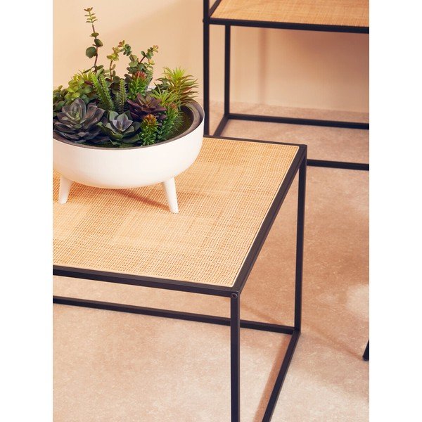 Dabīga toņa rotangpalmas žurnālgaldiņš 60x60 cm Depok – Premier Housewares-image-2