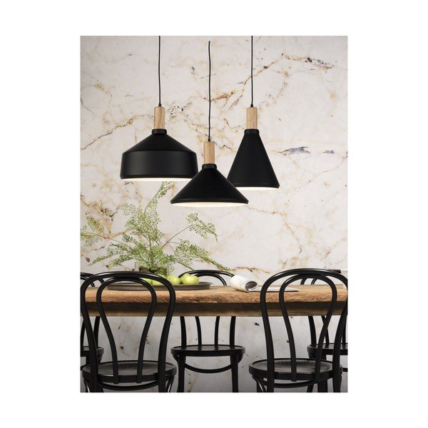 Piekaramā lampa ar metāla abažūru melnā/dabīgā tonī ø 35 cm Melbourne – it's about RoMi-image-1