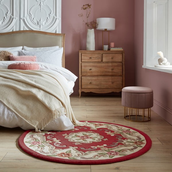 Sarkans vilnas paklājs Flair Rugs Aubusson, ⌀ 120 cm-image-1
