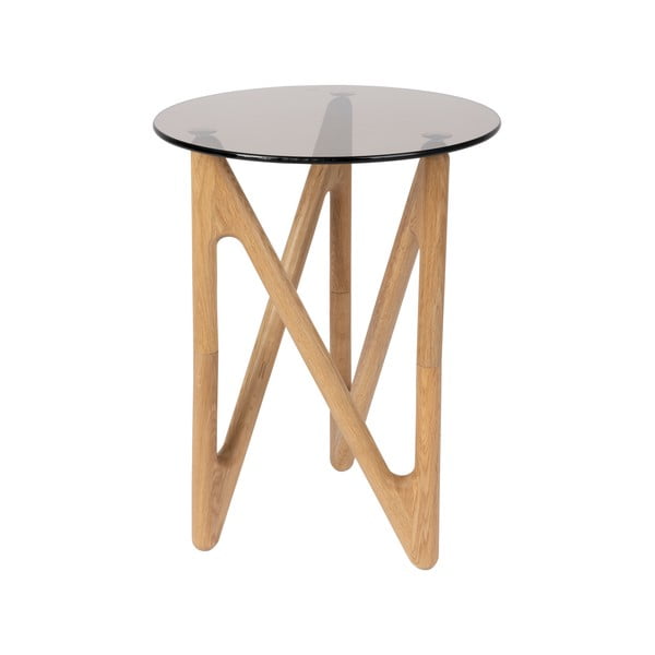 Apaļš sānu galdiņš ar stikla galda virsmu ø 40 cm Naia – Dutchbone