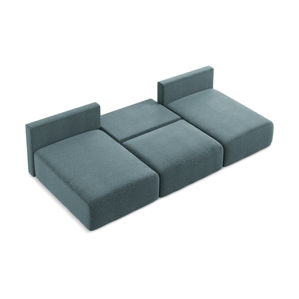 Tirkīzzils salokāms/ar uzglabāšanas vietu stūra dīvāns Kalena – Makamii-image-4