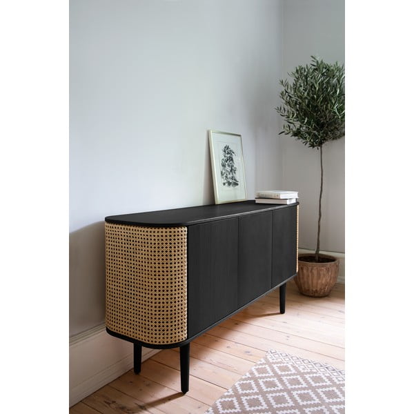 Bēša/dabīga toņa zema kumode ar ozolkoka imitāciju 150x75 cm Treasures – UMAGE-image-4