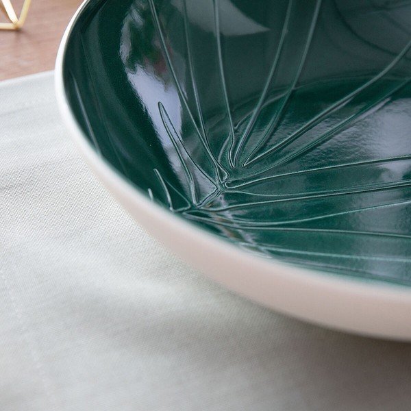 Balta ar zaļu porcelāna servēšanas trauks Villeroy & Boch Leaf, ⌀ 26 cm-image-4