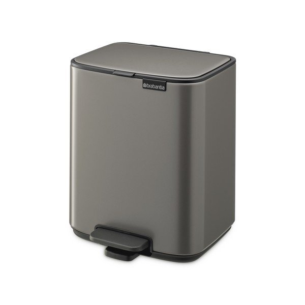 Pelēka tērauda atkritumu tvertne ar pedāli 7 l Bo – Brabantia