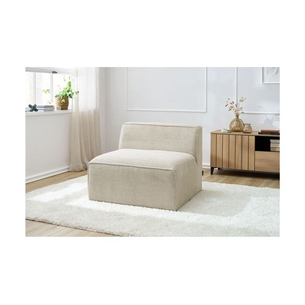 Bēša velveta (vidējā moduļa) modulārā dīvāna daļa Megeve – Bobochic Paris-image-1