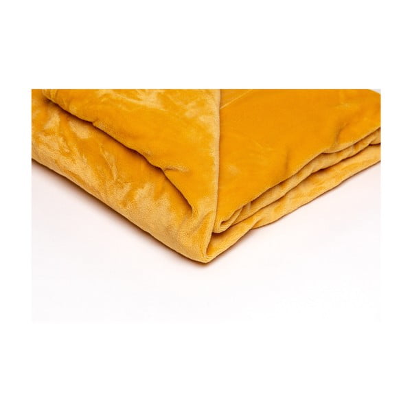 Medus dzeltens mikroplīša pleds My House, 150 x 200 cm-image-1