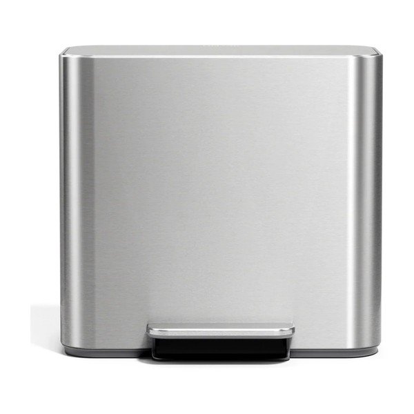 Matētas sudraba krāsas atkritumu šķirošanas/ar pedāli nerūsējošā tērauda atkritumu tvertne 15 l Dual Mini – simplehuman-image-3