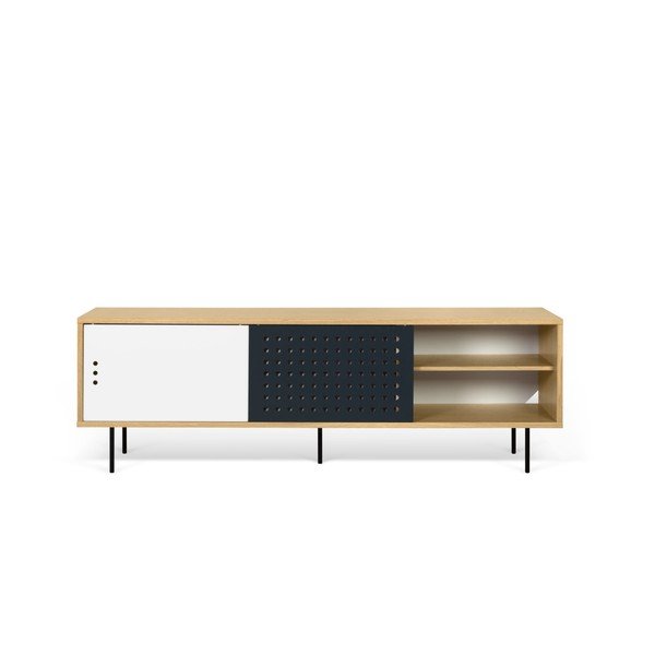 Ozolkoka TV kumode ar melnām un baltām detaļām TemaHome Dann Dots, garums 201 cm-image-4