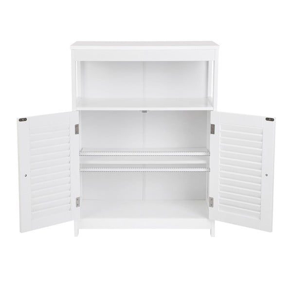 Balts skapis ar plauktu un durvīm Songmics, augstums 80 cm-image-2