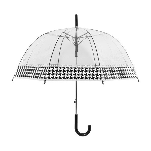 Caurspīdīgs vēja necaurlaidīgs lietussargs ar automātisku atvēršanu Ambiance Dog Stooth, ⌀ 84 cm