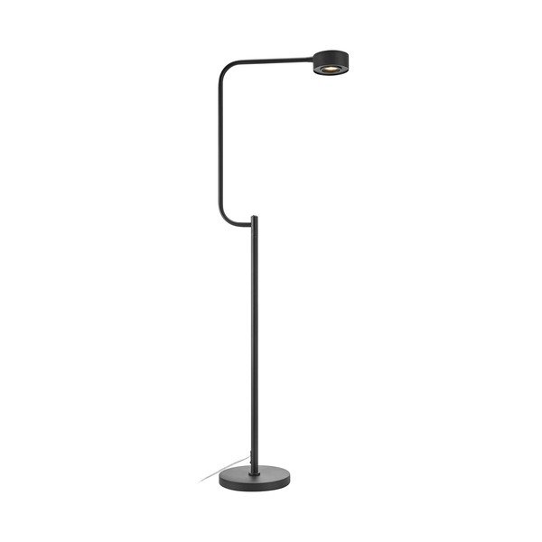 Melna LED stāvlampa ar regulējamu spilgtumu ar metāla abažūru (augstums 130 cm) Hugo – Markslöjd