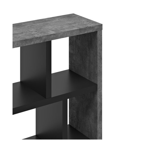 Melns/tumši pelēks grāmatplaukts ar betona imitāciju 70x159 cm Berlin – TemaHome-image-3