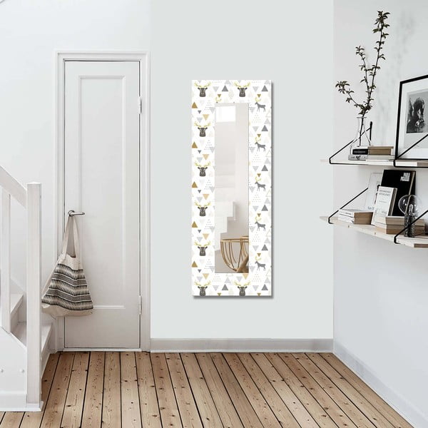 Sienas spogulis ar koka rāmi 40x120 cm – Wallity-image-1