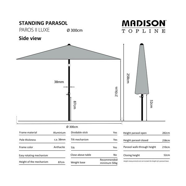 Zils saulessargs ø 300 cm Paros II – Madison-image-1