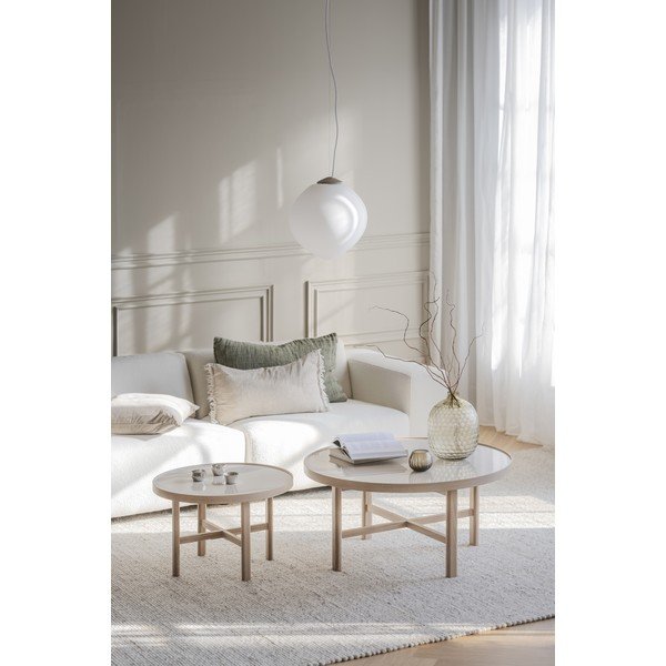 Dabīga toņa apaļš žurnālgaldiņš ar keramikas virsmu 90x90 cm Marsden – Rowico-image-3