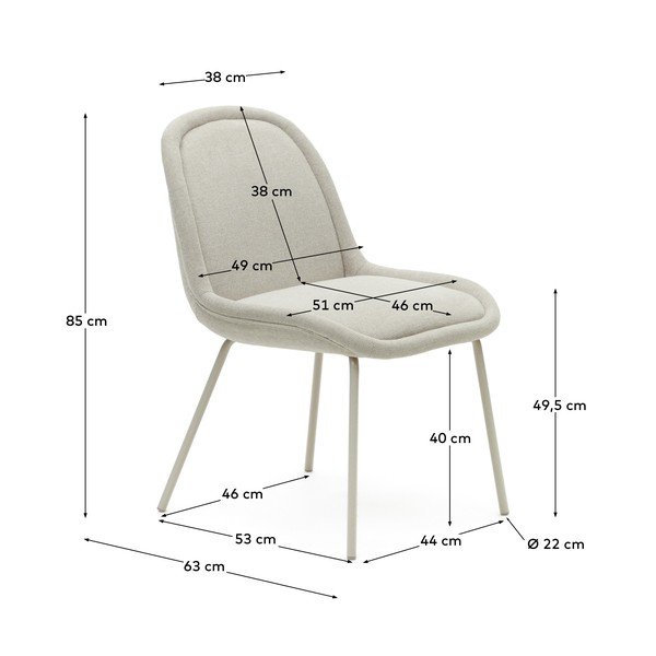 Bēšs pusdienu krēsls Aimin – Kave Home-image-4