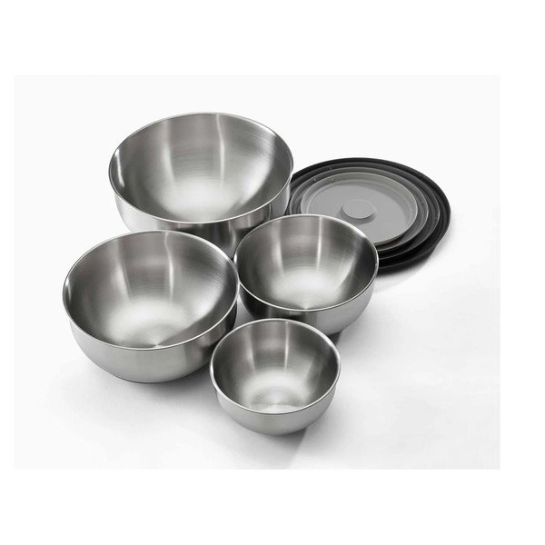 Sudraba krāsas nerūsējošā tērauda bļodas (4 gab.) ø 28,5 cm Nest Prep&Store – Joseph Joseph-image-3