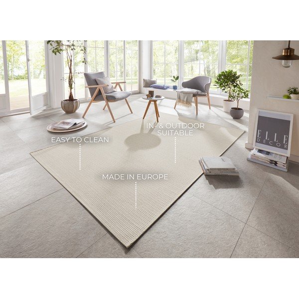 Krēmkrāsas un smilškrāsas āra paklājs Elle Decor Secret Millau, 140 x 200 cm-image-1