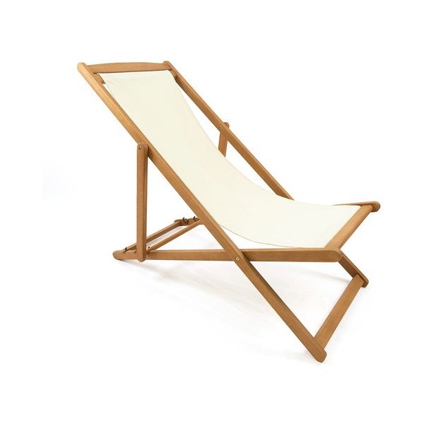 Bēšs saliekamais dārza atpūtas krēsls no akācijas koka Bonami Essentials Deck