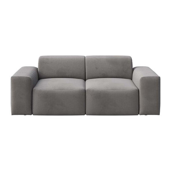 Pelēks velveta dīvāns 205 cm Fluvio – MESONICA
