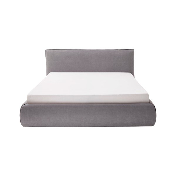 Pelēka polsterēta divvietīga gulta bez režģa 180x200 cm Milan – Meise Möbel-image-2