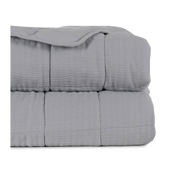 Pelēks stepēts gultas pārklājs 180x260 cm – Ixia