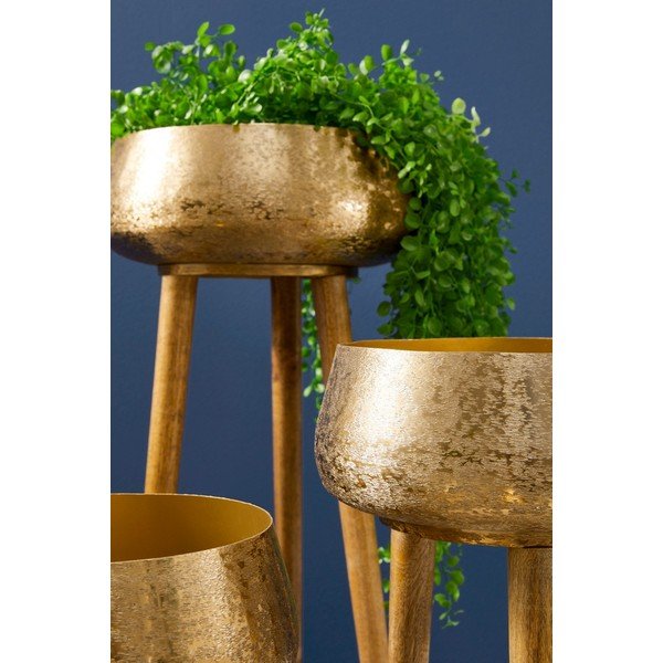 Metāla ar rokām radīti puķu poda apvalki (3 gab.) ø 37,5 cm Varanasi – Bizzotto-image-2