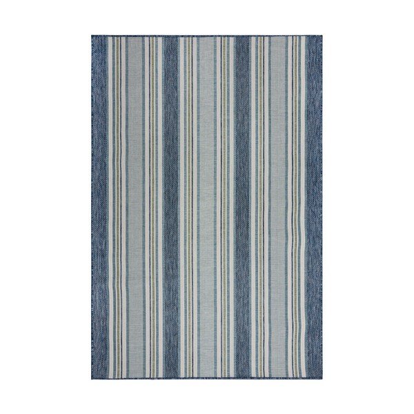 Zilganzaļš iekštelpu un āra paklājs 120x170 cm Roma Stripe – Flair Rugs