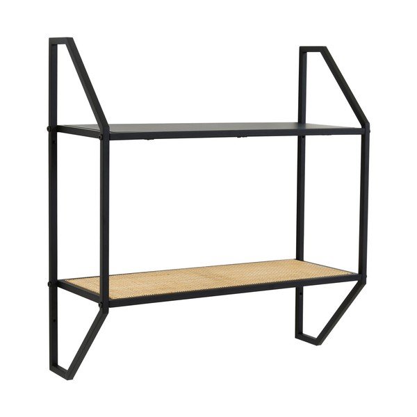Melns/dabīga toņa daudzlīmeņu metāla sienas plaukts 61 cm Depok – Premier Housewares