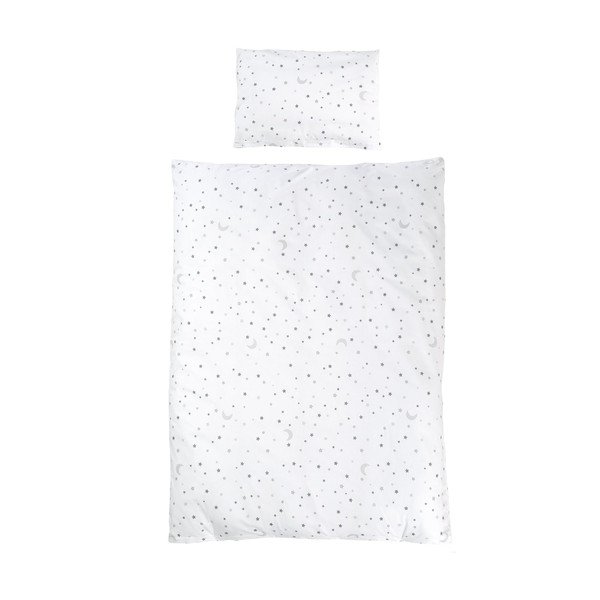 Balta kokvilnas bērnu gultas veļa 100x135 cm Sternenzauber – Roba