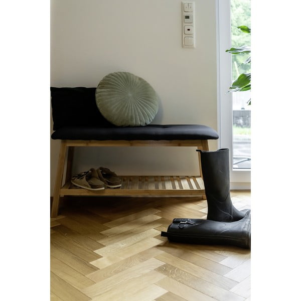 Melns/dabīga toņa bambusa apavu statīvs ar soliņu Ecori – Wenko-image-1