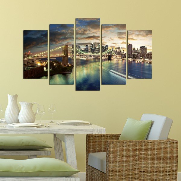 Daudzdaļīga glezna Bridge NYC, 110 x 60 cm-image-1