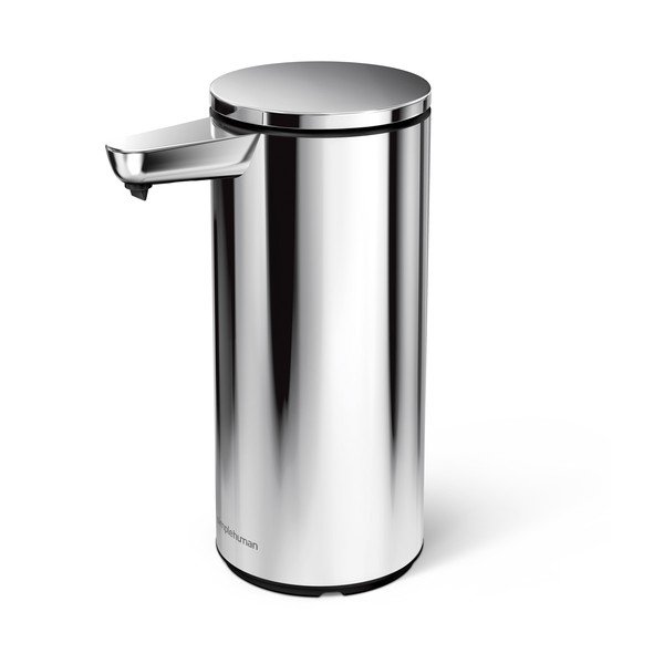 Spīdīgas sudraba krāsas tērauda automātisks ziepju dozators 266 ml – simplehuman