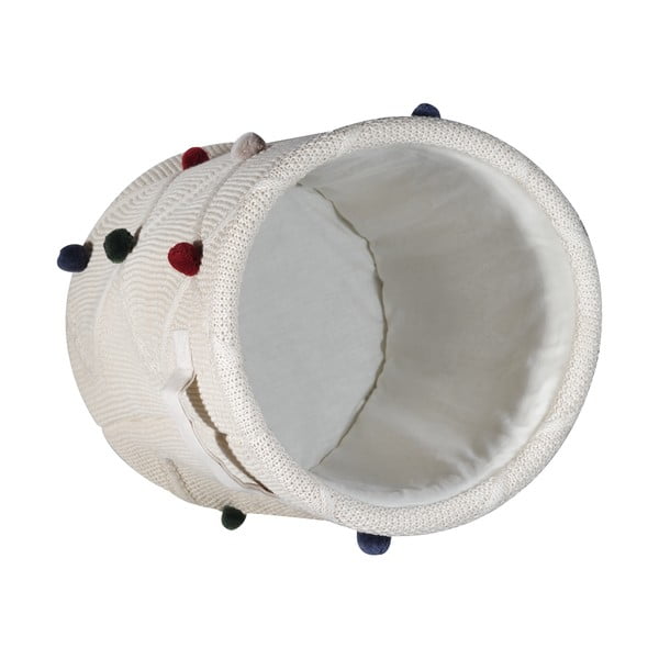 Krēmkrāsas tekstila bērnu rotaļlietu grozs ø 30x35 cm Creme – Kindsgut-image-4