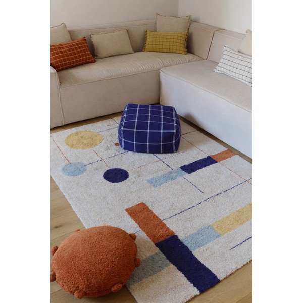 Bēšs mazgājams/ar rokām darināts kokvilnas paklājs 120x160 cm Geometrical Shapes – Lorena Canals-image-3