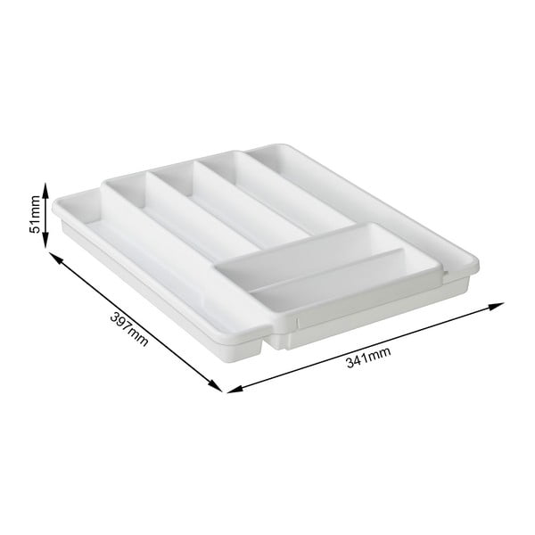 Balts plastmasas organizators atvilktnei 39,7 x 34 cm Domino – Rotho-image-1