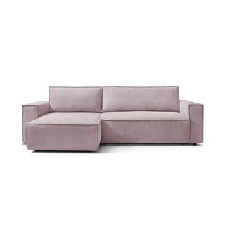 Gaiši rozā velveta izvelkamais dīvāns Bobochic Paris Nihad