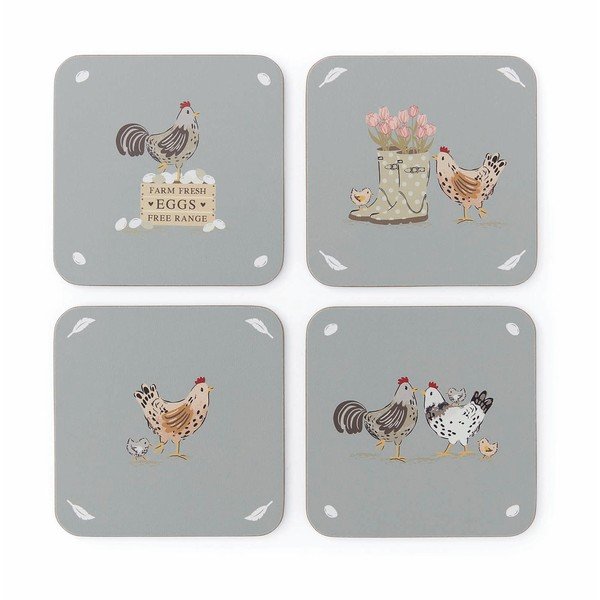 Pelēki korķa paliktņi (4 gab.) Hen House Lane – Cooksmart ®