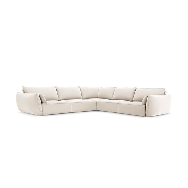 Bēšs samta stūra dīvāns Vanda – Mazzini Sofas-image-2