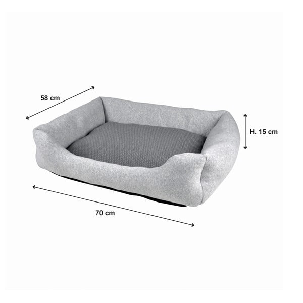 Gaiši pelēka mājdzīvnieku gulta suņiem 70x58 cm Graphene – Love Story-image-4