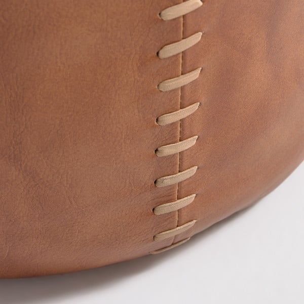 Konjaka brūns ādas pufs Kave Home Cesia-image-2