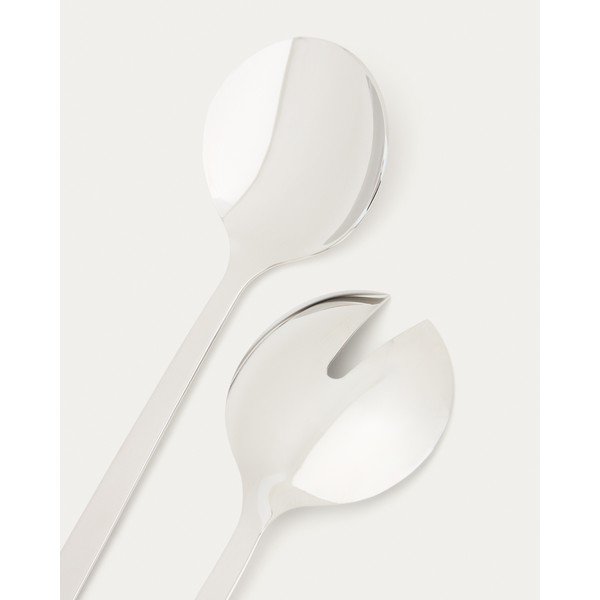 Nerūsējošā tērauda galda piederumi salātiem (2 gab.) Nirela – Kave Home-image-3