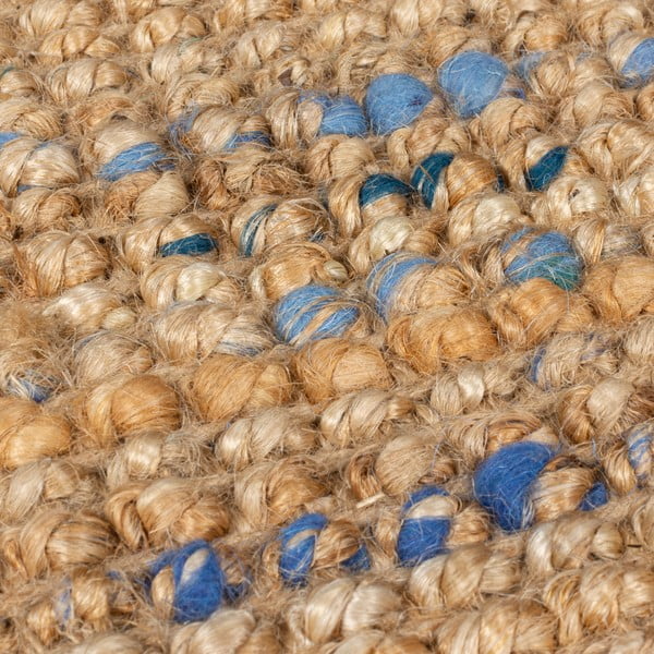 Zils/dabīga toņa ar rokām darināts džutas paklājs 160x230 cm Jute Boucle Blue – Flair Rugs-image-4