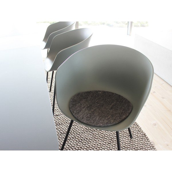 Antracīta pelēks vilnas filca krēsla paliktnis Wooldot Felt Chair Pad, ⌀ 40 cm-image-1