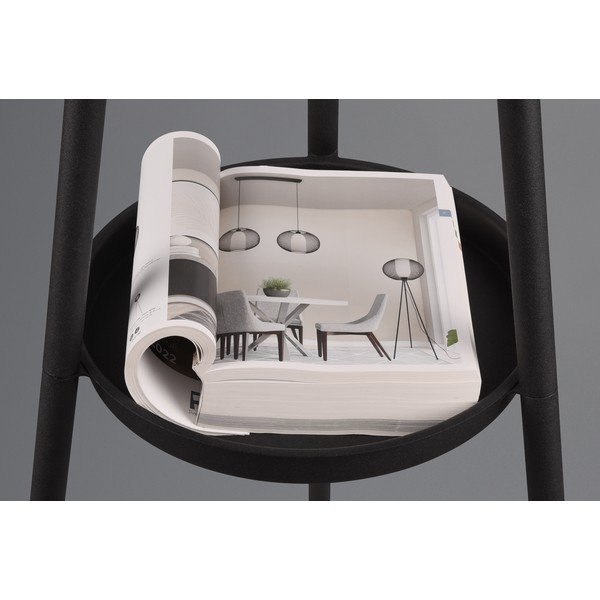 Melna stāvlampa ar plauktu (augstums 152 cm) Colette – Reality-image-2