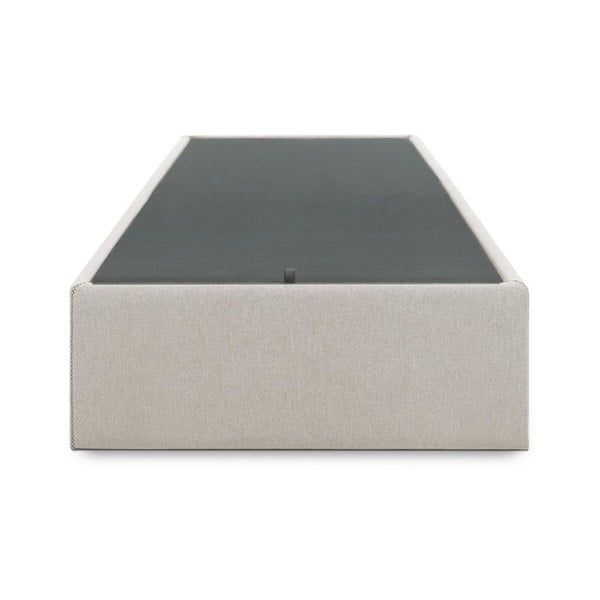 Bēša polsterēta vienvietīga gulta ar veļas kasti 90x190 cm Matters – Kave Home