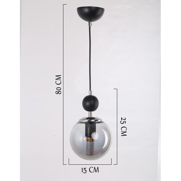 Melna/pelēka piekaramā lampa ar stikla abažūru ø 15 cm Marble – Squid Lighting-image-2